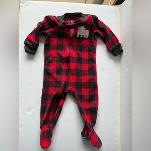 Red and black polar bear sleeper fleece